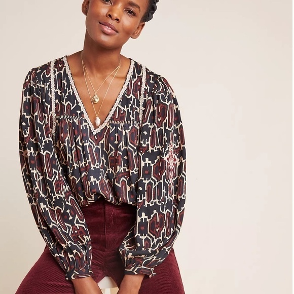 Maeve Tops - MAEVE Veda Embroidered Blouse